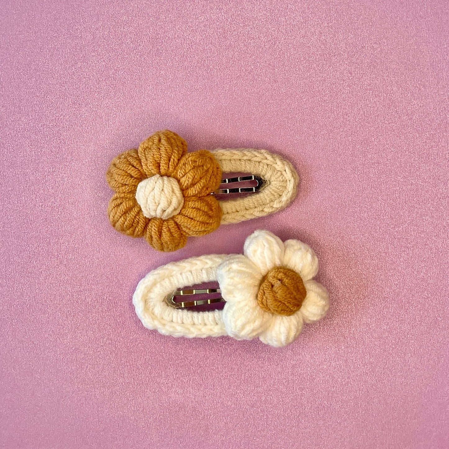 Daisy Duos - Crochet Snapclips