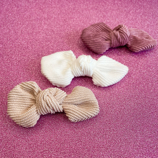 Corduroy Bow Clips